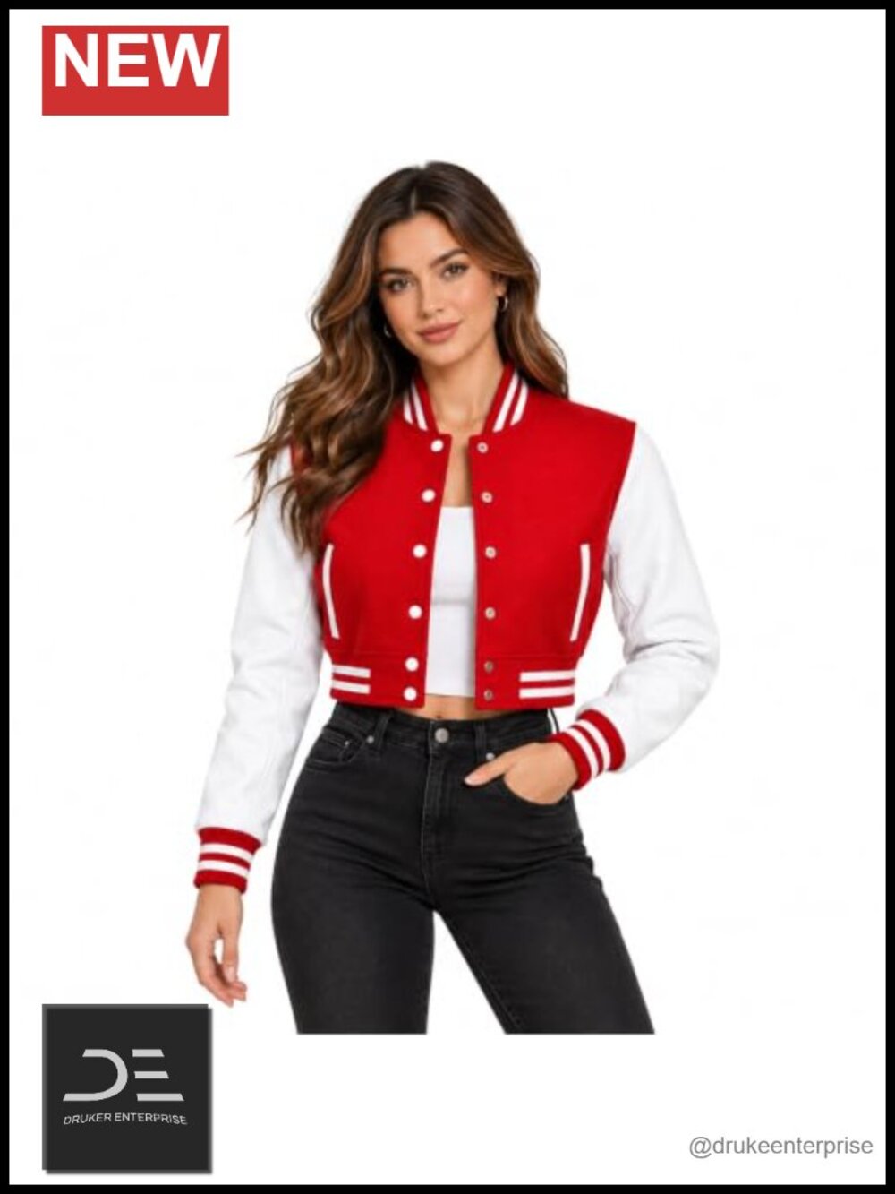Cropped Varsity Jacket Wool & Cowhide Leather Letterman